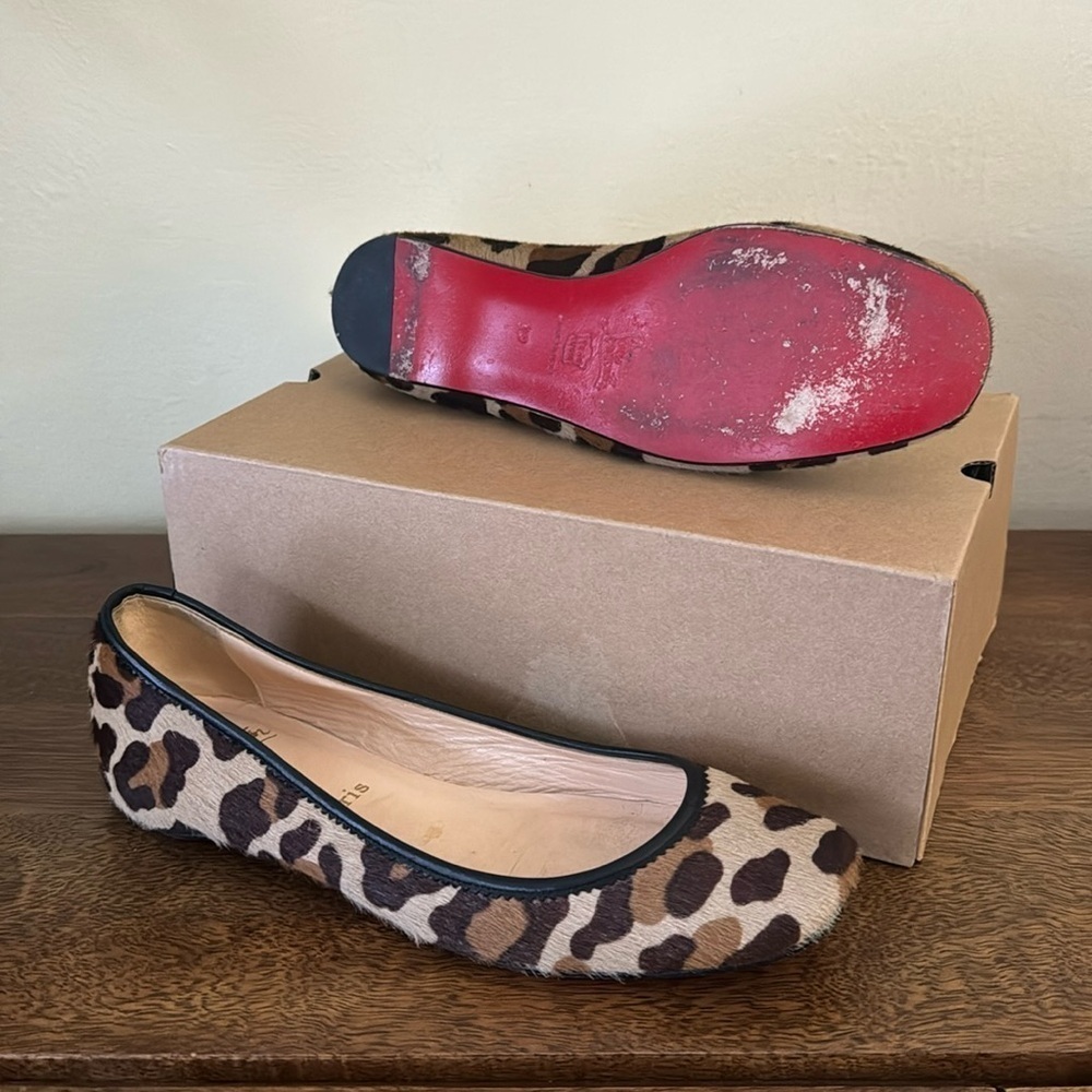 Christian Louboutin Leopard Pony Hair Ballet Flats Size 39 - Picture 2 of 9